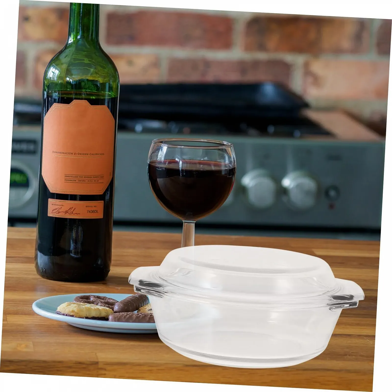 Форма для запікання Sosoport скляна термостійка з кришкою прозора, фото №3