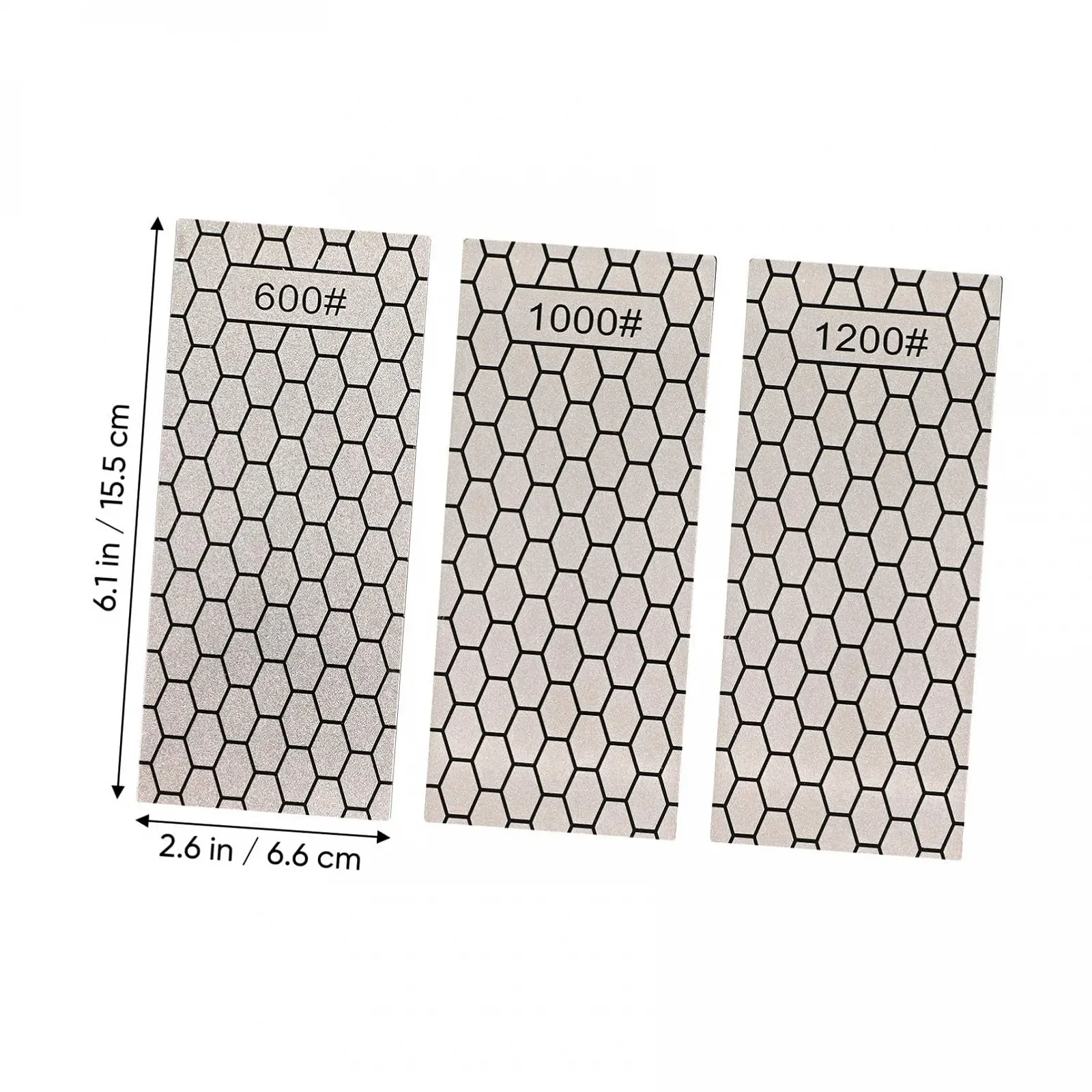 Алмазный точильный камень Diamant 3 шт 600/1000/1200 грит с нескользящим основанием, фото №2
