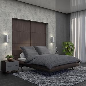 Постільна білизна LARAWELL 135 x 200 см, бавовна, всесезонна, у смужку, преміум, сіра synthetic.ua - Фото 1