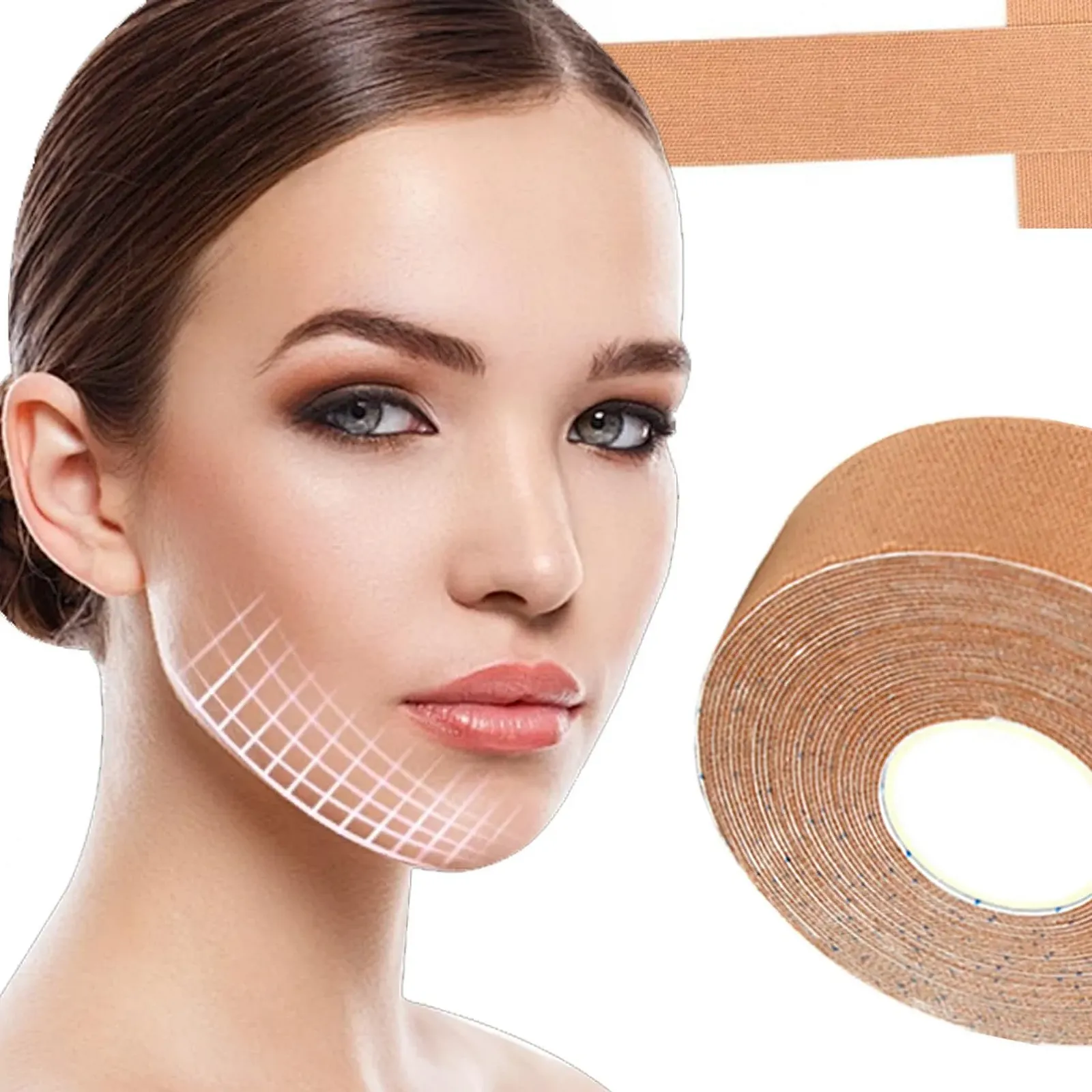 Стрічка для обличчя ліфтингова, стрічка для фейсліфтингу, 2 рулони, фото №7