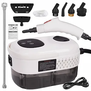 Пароочисник ручний 2500 W 1000 ml 6 швидкостей 5 типів щіток для кухні меблів підлоги ванної та авто вікон - Фото 1