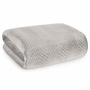 Покривало стьобане двостороннє Design91 Оксамит та Мікрофібра Для ліжка та дивану Sofia Бежевий 200 x 220 см synthetic.ua - Фото 1