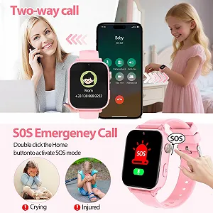 Детские часы 4G Alutoria с видеозвонком и телефоном, WiFi/GPS/LBS трекер/SMS, принимающий SOS, школьный режим, будильник, от 4 лет, Фуксия synthetic.ua - Фото 1
