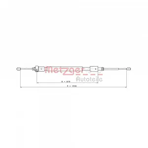 Трос стоянкового гальма METZGER 10.4525 для CITROËN задній лівий - Фото 1