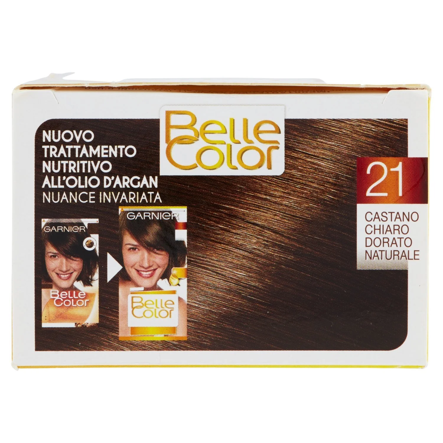 Стійка фарба для волосся Garnier Belle Color 21 Світло-каштановий золотистий 1 шт, фото №5