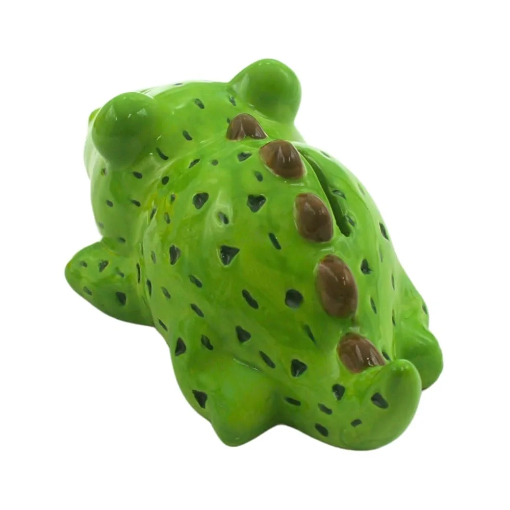 Скарбничка Dekohelden24 Crocodile керамічна 22 x 11 x 8 см Зелена, фото №3