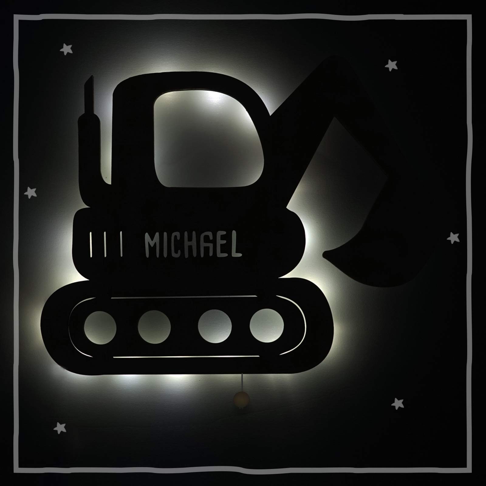 Лампа настінна Digger з ім'ям нічник для дитячої кімнати [Енергетичний клас A++], фото №2