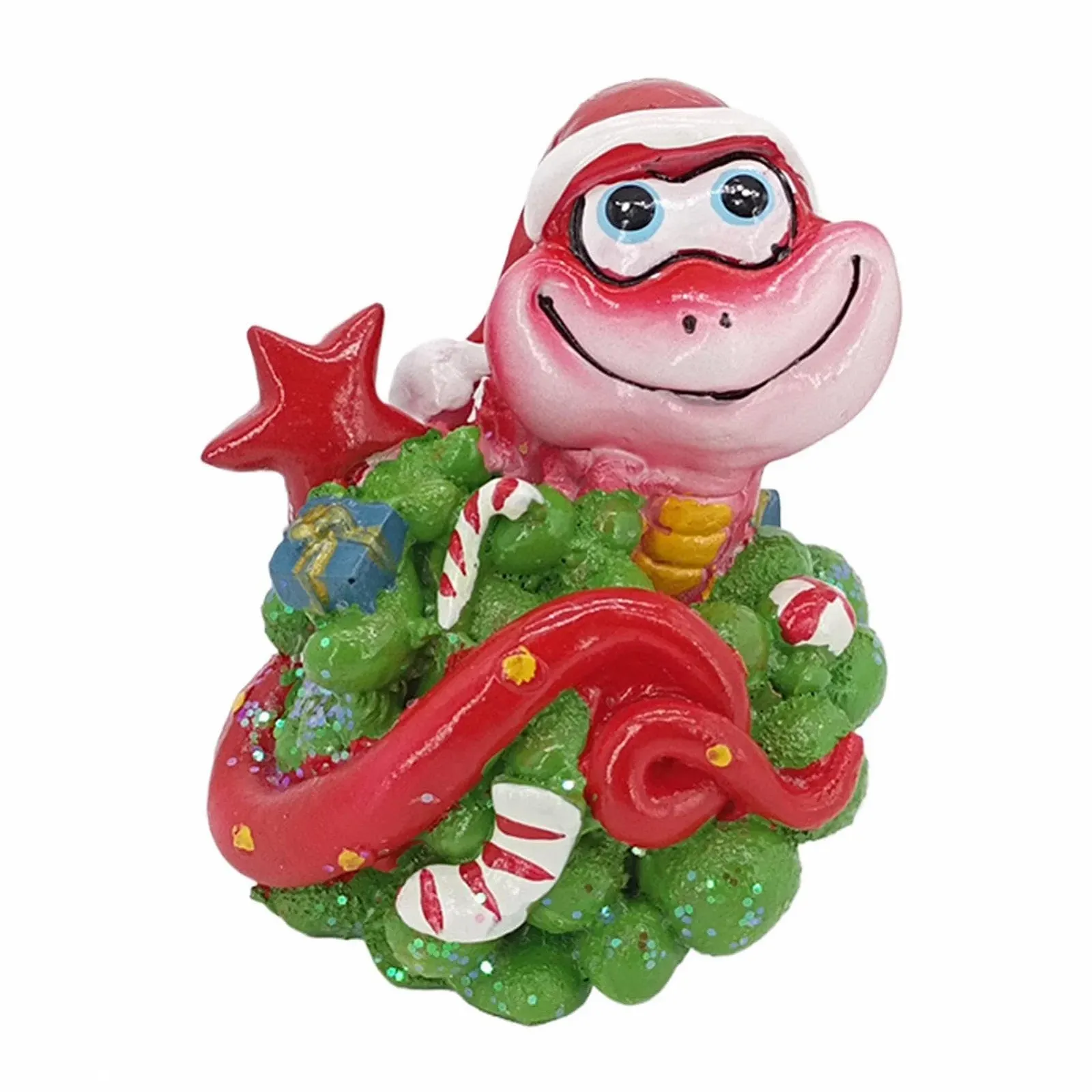 Скарбничка Snake Coin Bank Christmas Resin Змія в шапці Санти, фото №9