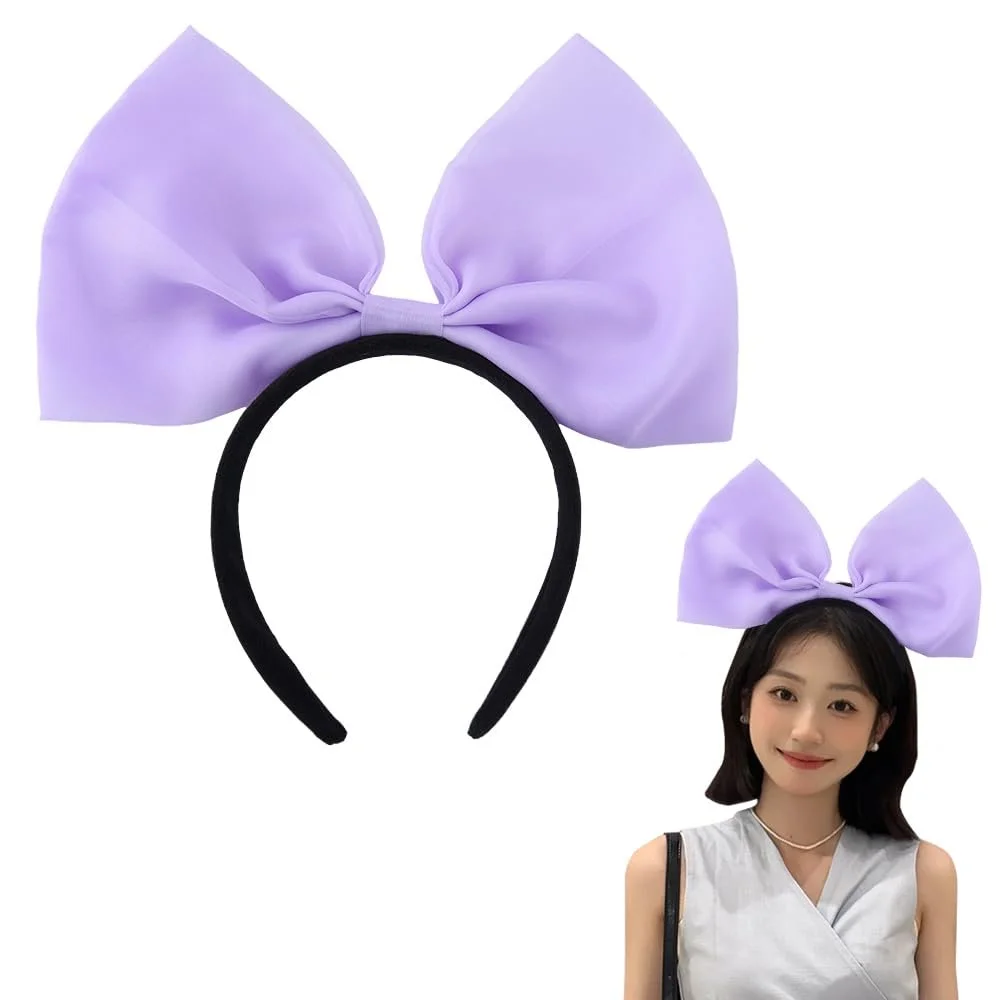 Обруч для волосся з великим бантом Фіолетовий, фото №1