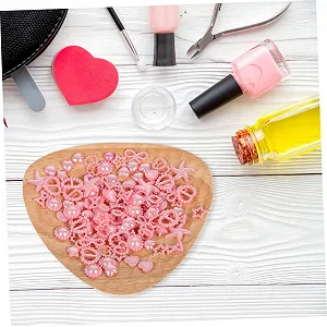 Набор для нейл-арта Healvian 2 шт., пластик, подвески для ногтей, бижутерия, стразы для волос, аксессуары для девочек, оконная валентность, 3D пластиковые бусины в форме сердца synthetic.ua - Фото 1