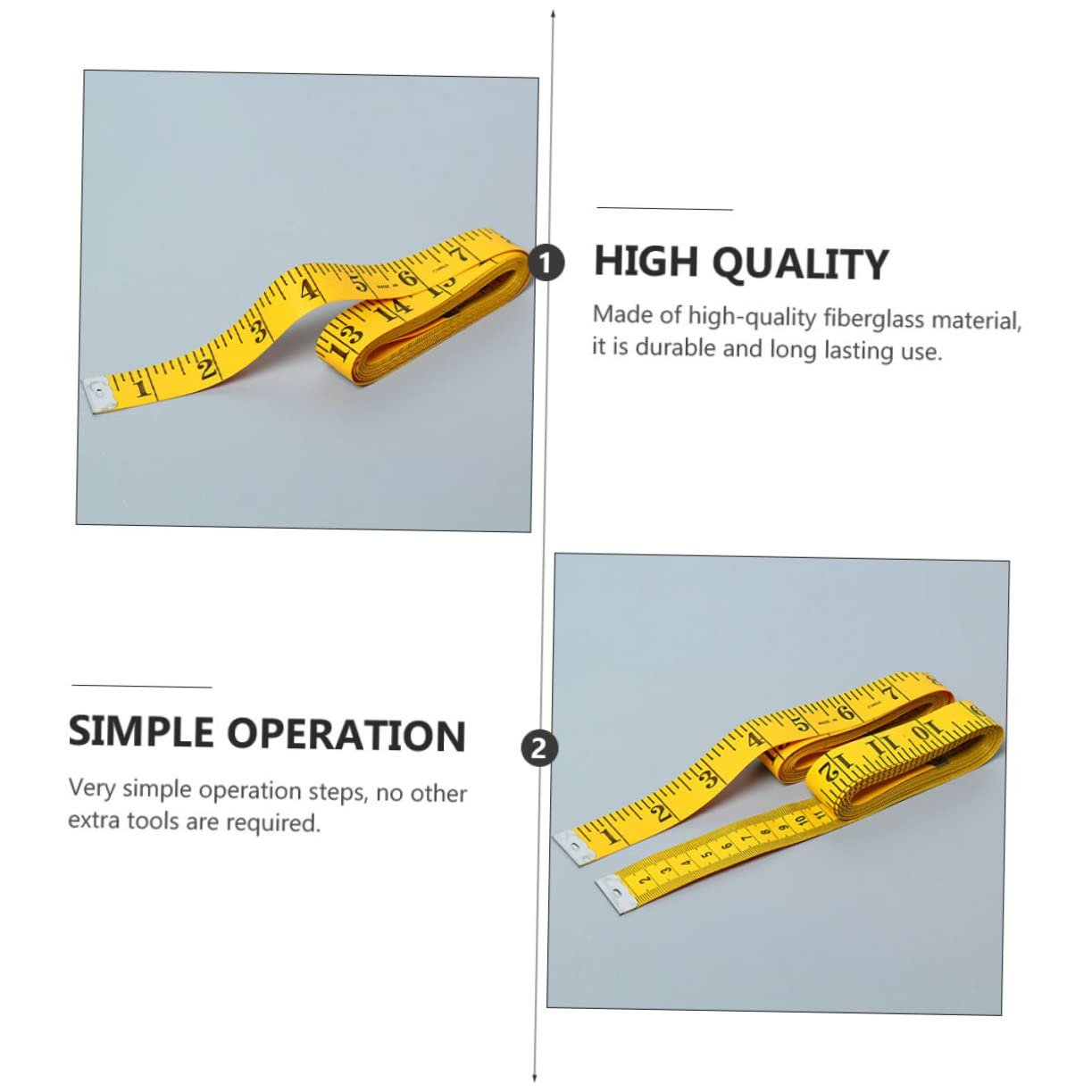 М'яка Рулетка KITANDOVE Двостороння Жовта, фото №6