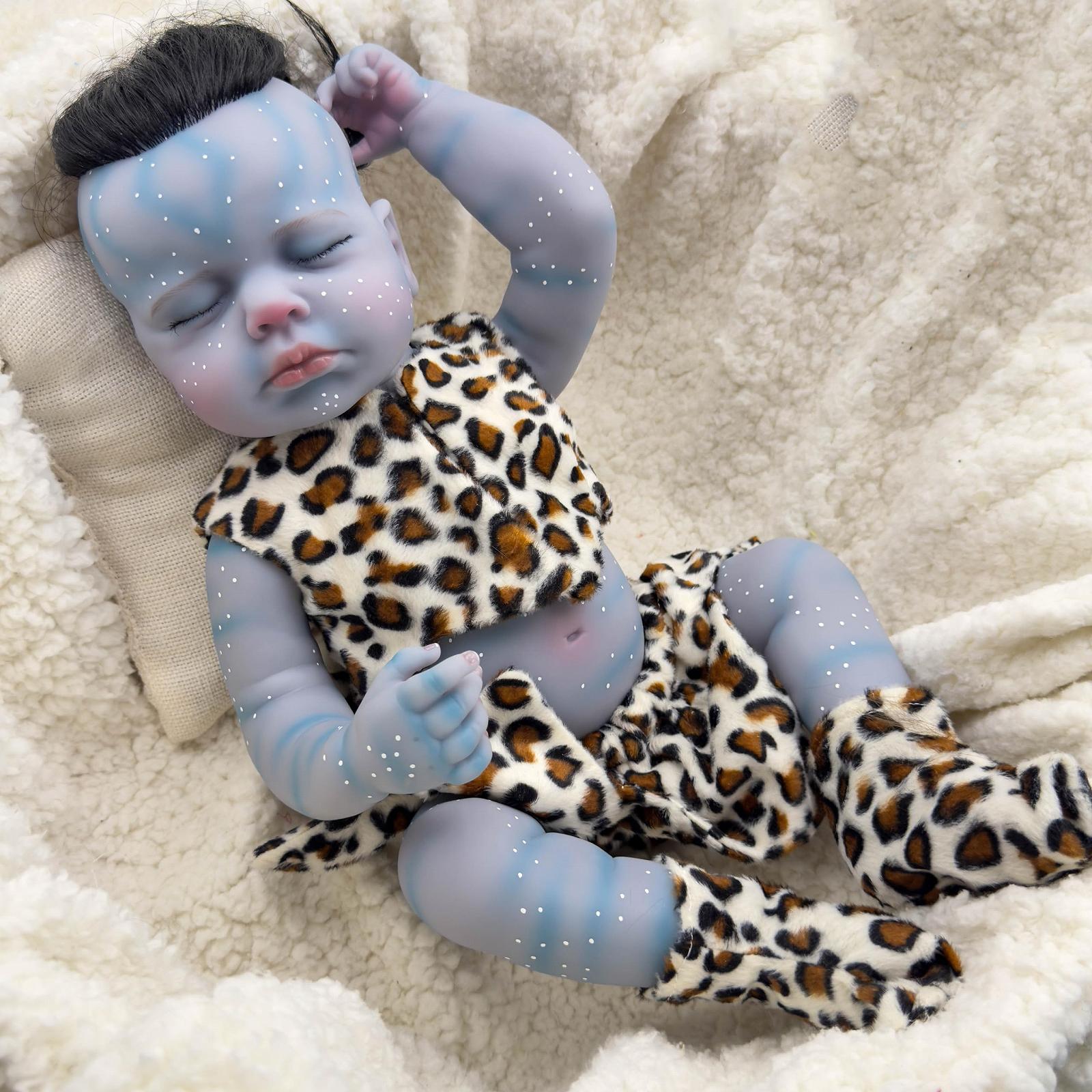 Лялька RXDOLL Reborn Loulou Спляче немовля 50 см силікон Капловуха анатомічно точна лялька для купання з рухомими кінцівками, фото №3