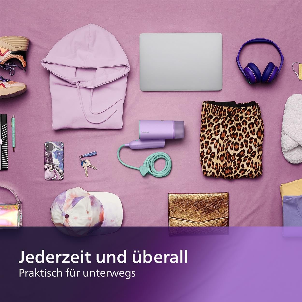 Вертикальний відпарювач Philips 3000 Series STH3010/30 1000 Вт 100 мл 20 г/хв компактний складаний Фіолетовий, фото №6