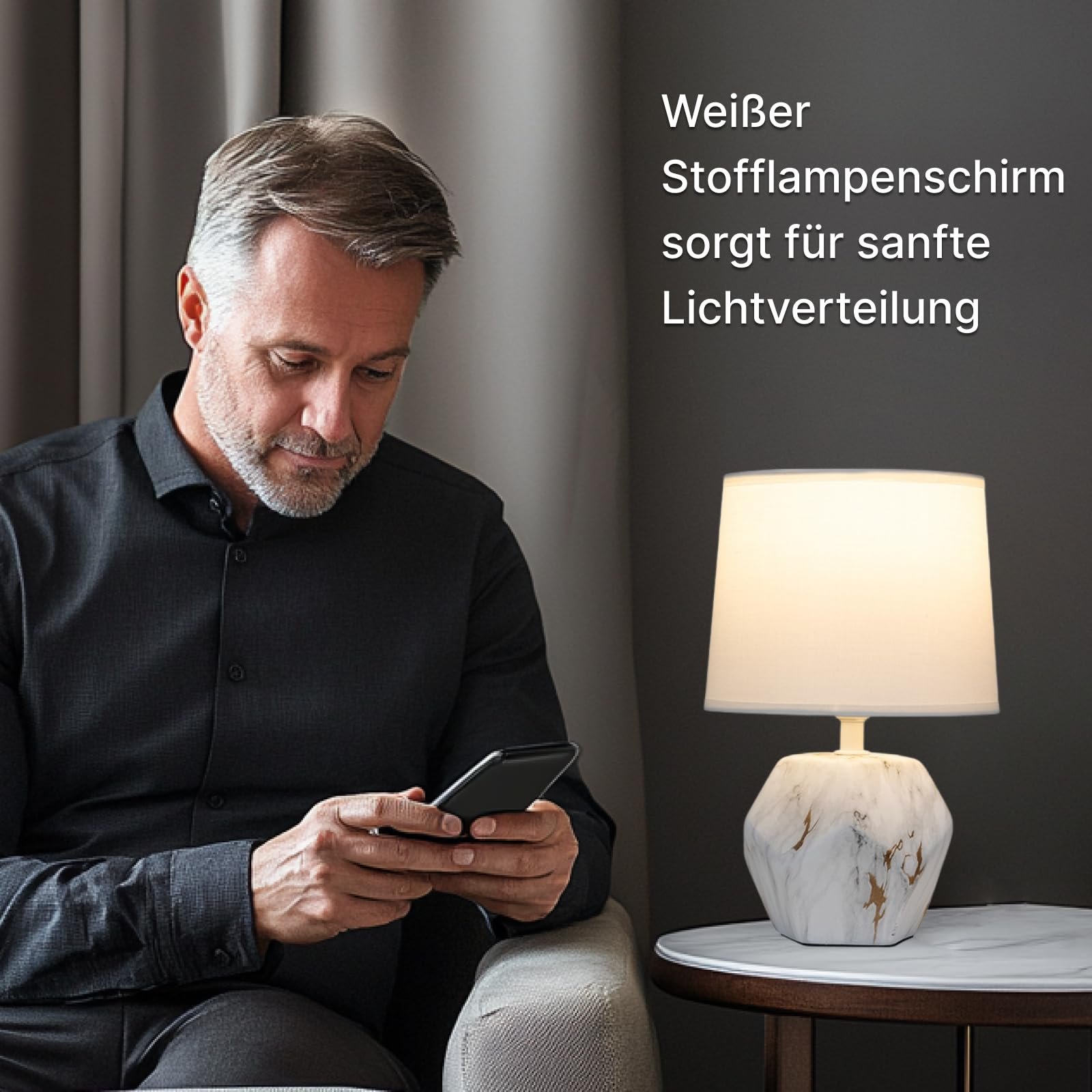 Настільна лампа Arte Lamp Zibal A5005LT-1WH LED текстильний плафон біла, фото №7