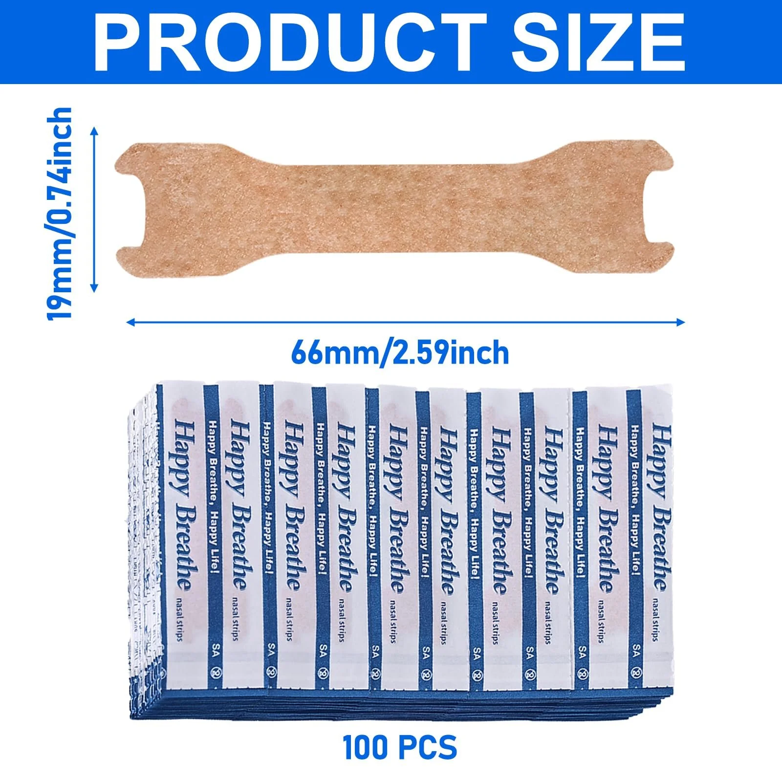 Носові пластирі для сну та від хропіння (100 шт.) 66 мм x 19 мм, фото №2 Носові пластирі для сну та від хропіння (100 шт.) 66 мм x 19 мм, фото №2