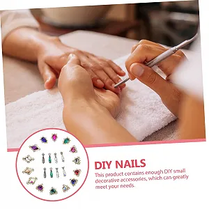 Набір для дизайну нігтів MERRYHAPY 54 шт, скляний сплав, пласке дно, реквізит для DIY манікюру synthetic.ua - Фото 1
