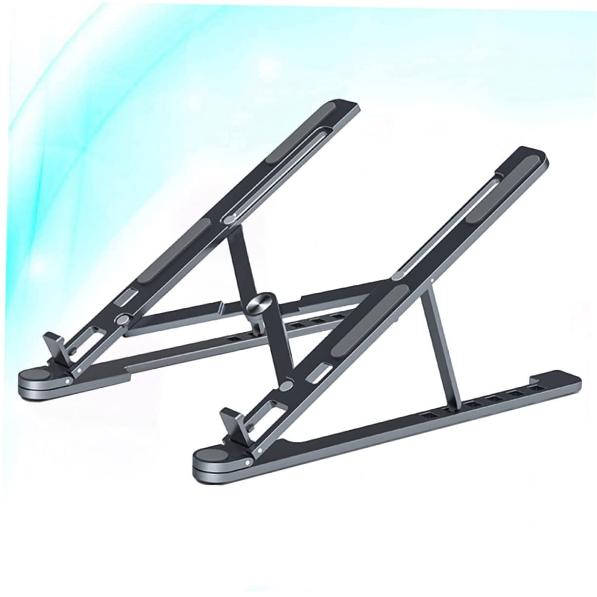 Підставка для ноутбука складана Алюмінієвий сплав Регульована по висоті Охолоджуюча Темно-сірий, фото №3 Підставка для ноутбука складана Алюмінієвий сплав Регульована по висоті Охолоджуюча Темно-сірий, фото №3