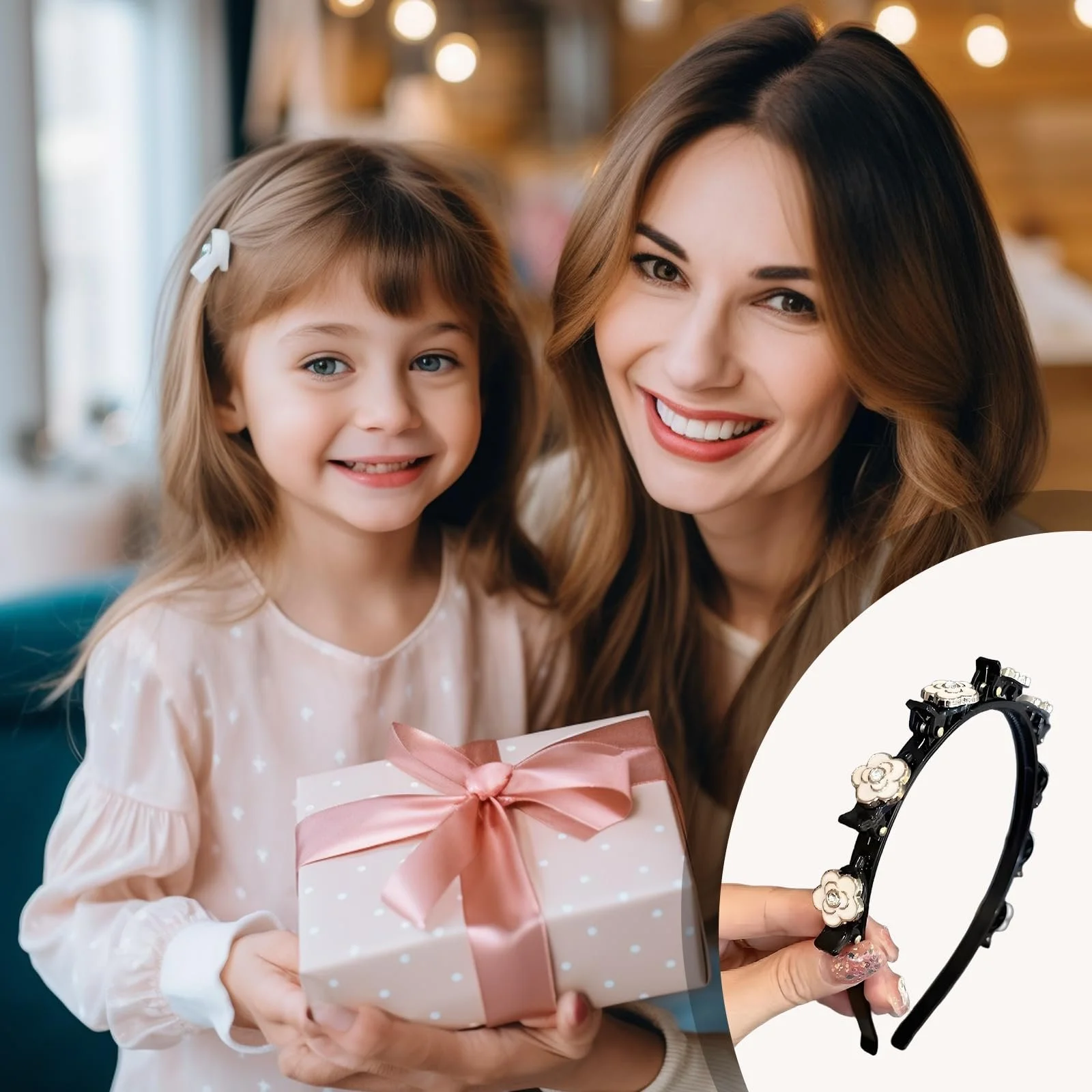 Обруч для волосся з кліпсами, 3 шт., фото №3