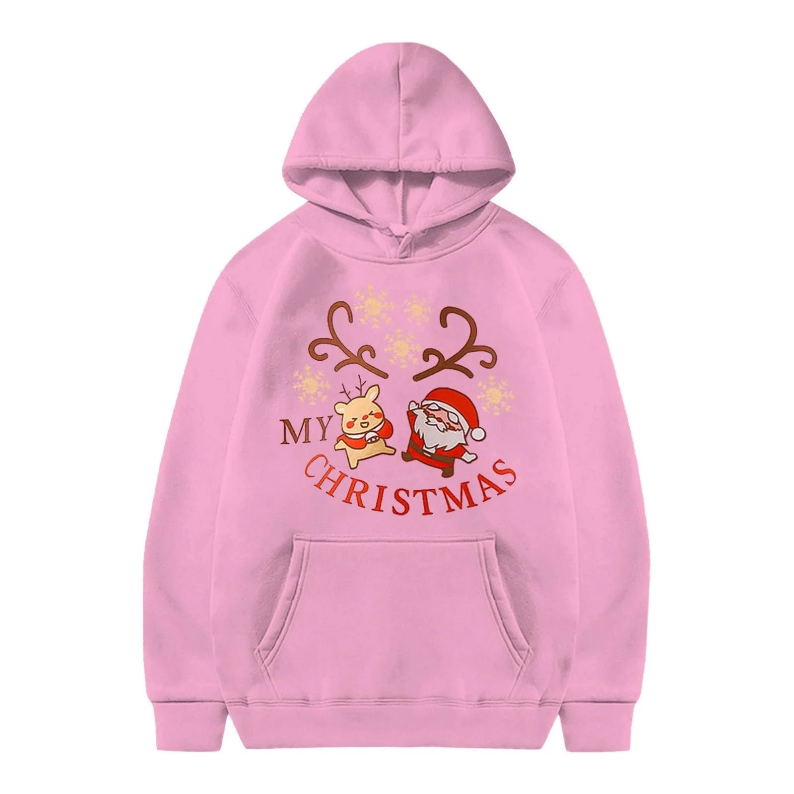 Худи для девочек Рождественская снежинка зимняя теплая рождественская толстовка с принтом 164, фото №1