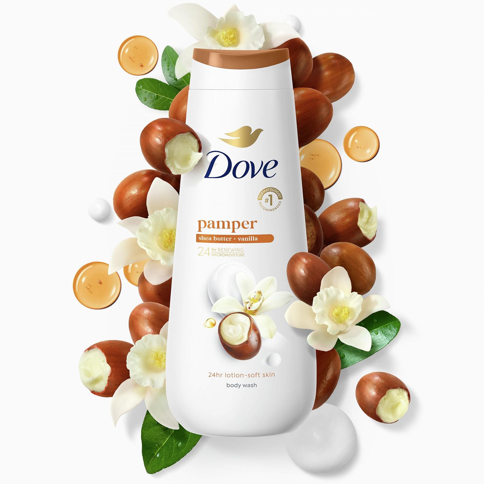 Гель для душу Dove Purely Pampering Shea Butter with Warm Vanilla 22 oz, фото №4