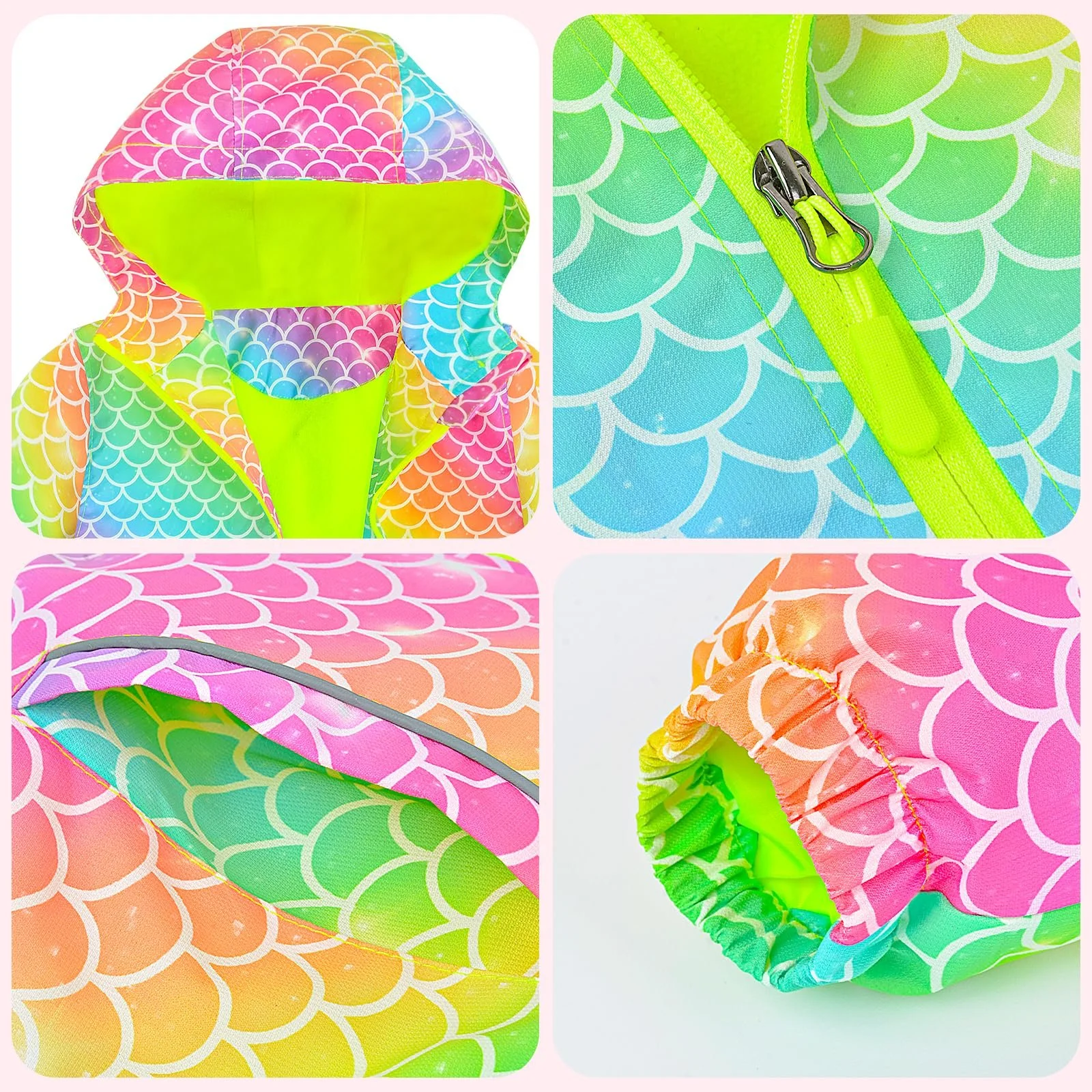 Куртка дощова OlyPegic для дівчат, водонепроникна, з капюшоном, фото №6