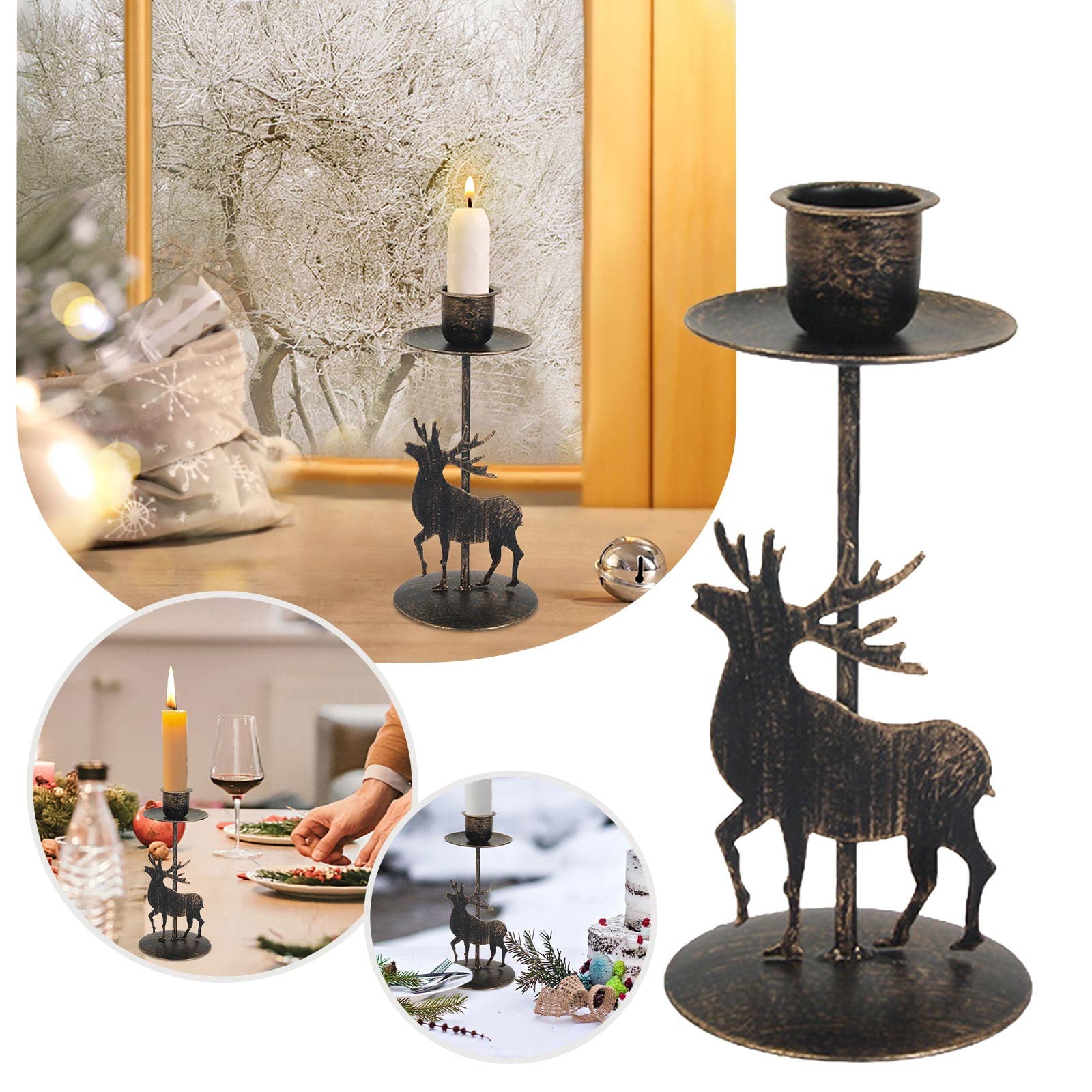 Подсвечник Yuemei Metal Candle Holder Рождественский Черный Один размер, фото №2