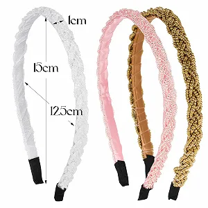 Обруч Плетінка Жіночий з перлинами 3 шт. synthetic.ua - Фото 1