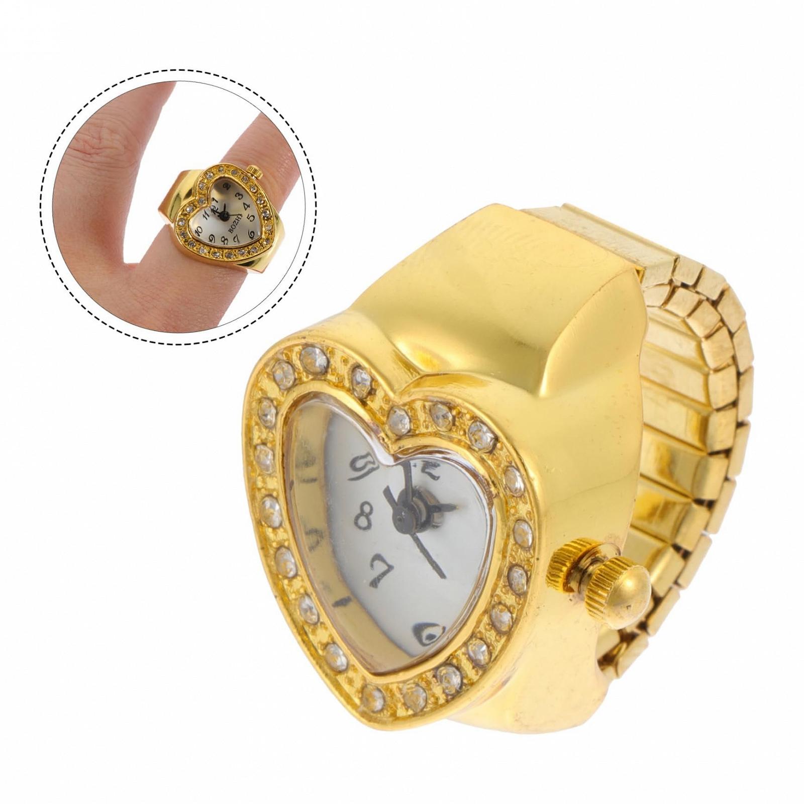 Кільце-годинник жіночий LIFKOME Серцеподібний з блискітками, регульований, фото №5 Кільце-годинник жіночий LIFKOME Серцеподібний з блискітками, регульований, фото №5