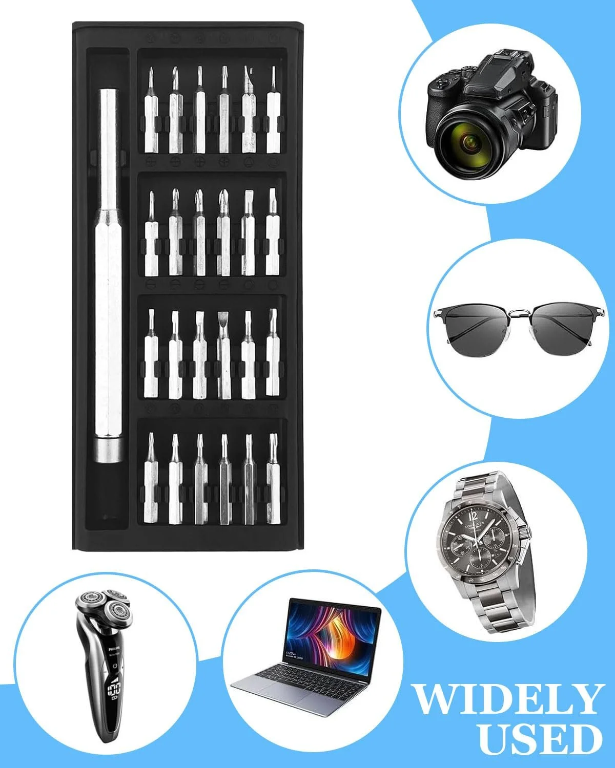 Набір прецизійних магнітних викруток 24-в-1 для годинників та електроніки, фото №4