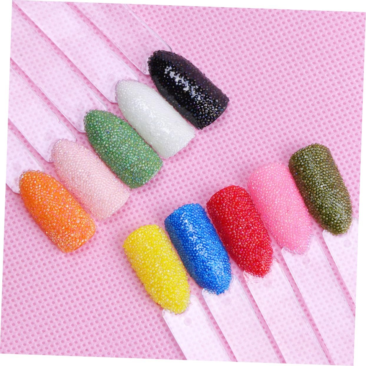 Наклейки для нігтів Healeved з перлами, 15 шт, 3D, ікорні намистини, скляні, фото №8