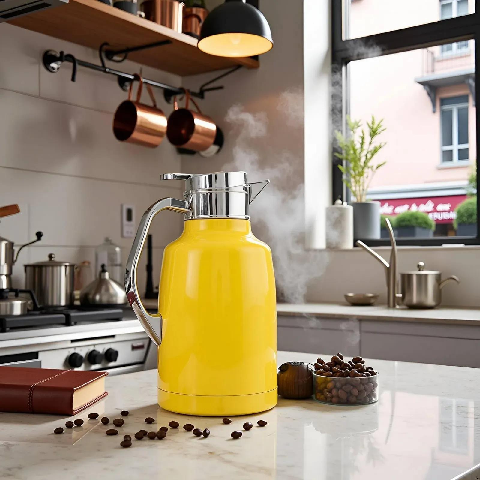 Термос глечик для кави Insulated, Нержавіюча сталь, Жовтий, фото №4