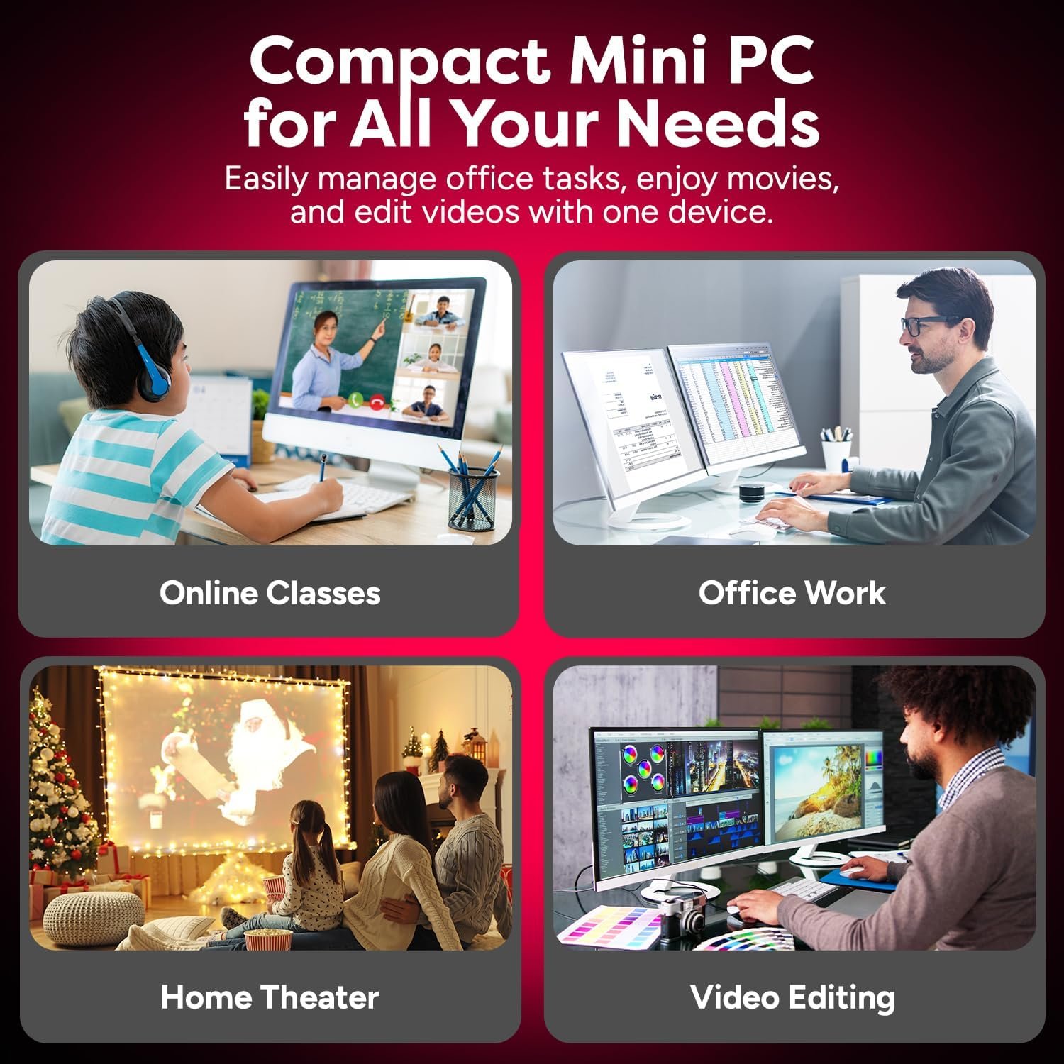 Міні ПК Fusion5 FMP4 / Intel N4120 / RAM 8GB / SSD 128GB / 1 x HDMI / Wi-Fi 5 / Bluetooth 4.2 / Windows 11 Home / Чорний, фото №8