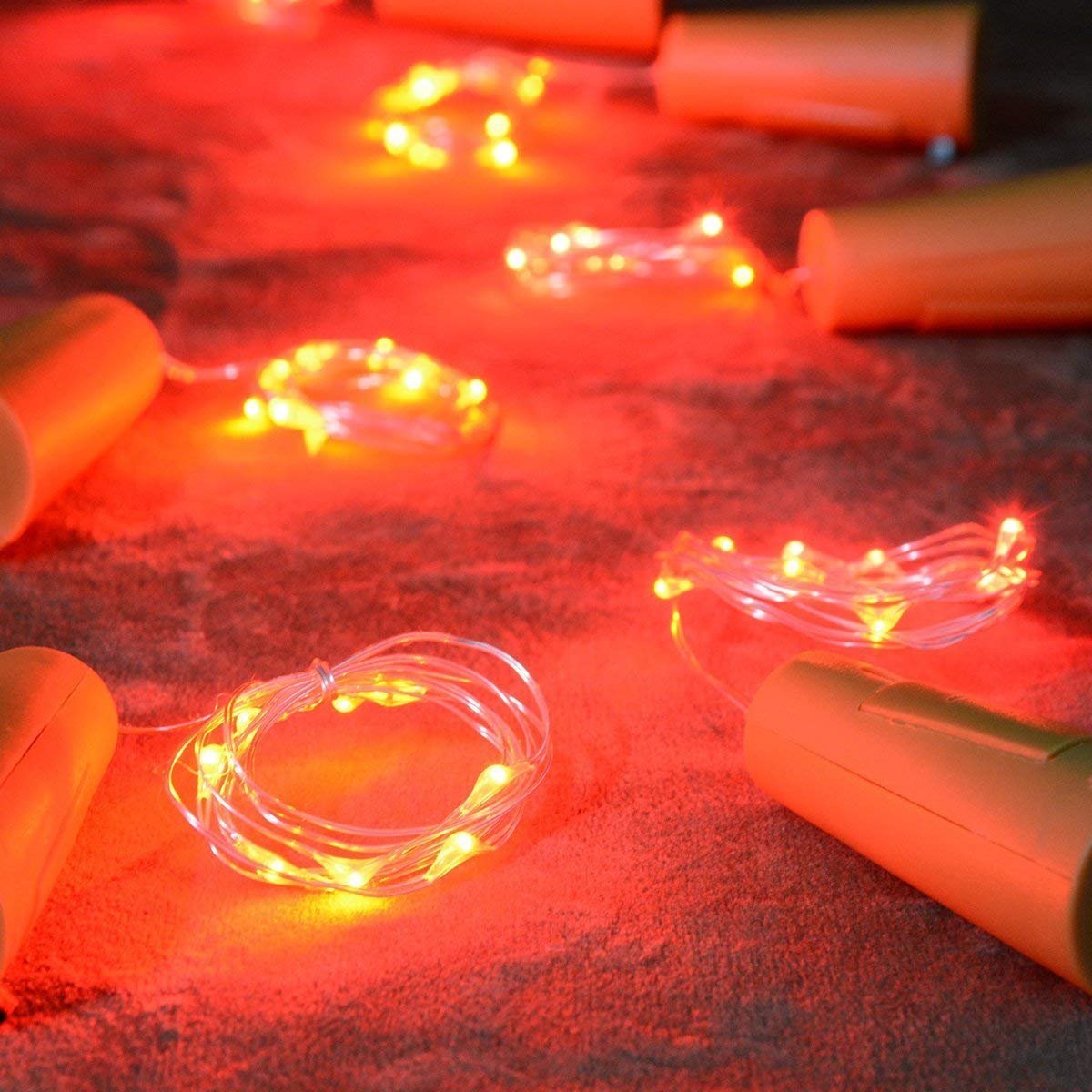 Гірлянда Uhat® для пляшок, 15 LED, мідний дріт, червоний, фото №2
