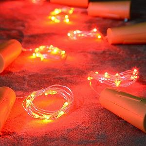 Гирлянда Uhat® для бутылок, 15 LED, медная проволока, красный synthetic.ua - Фото 1