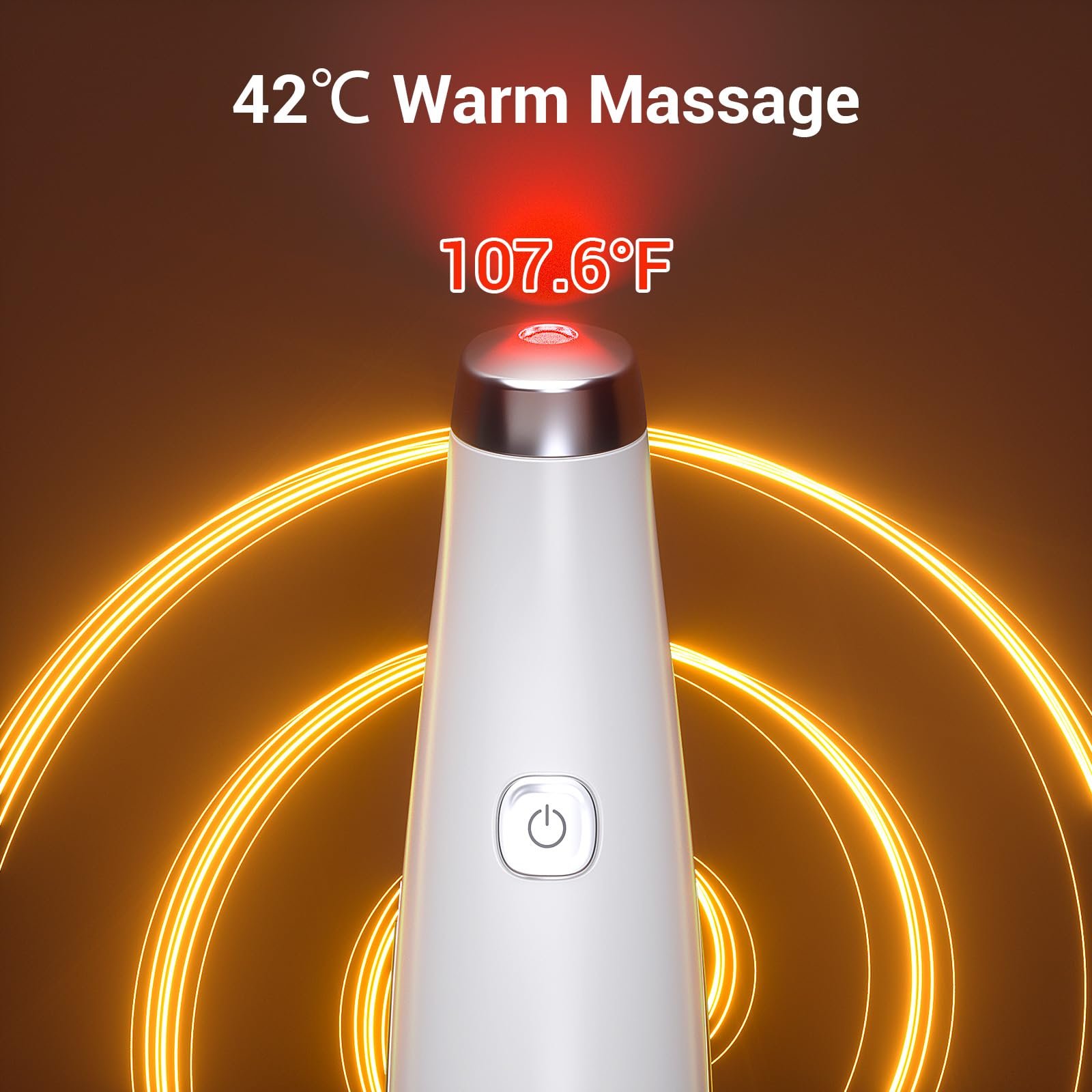 Масажер для очей TOUCHBeauty Ultrasonic з нагрівом, LED терапія, червоний, фото №4