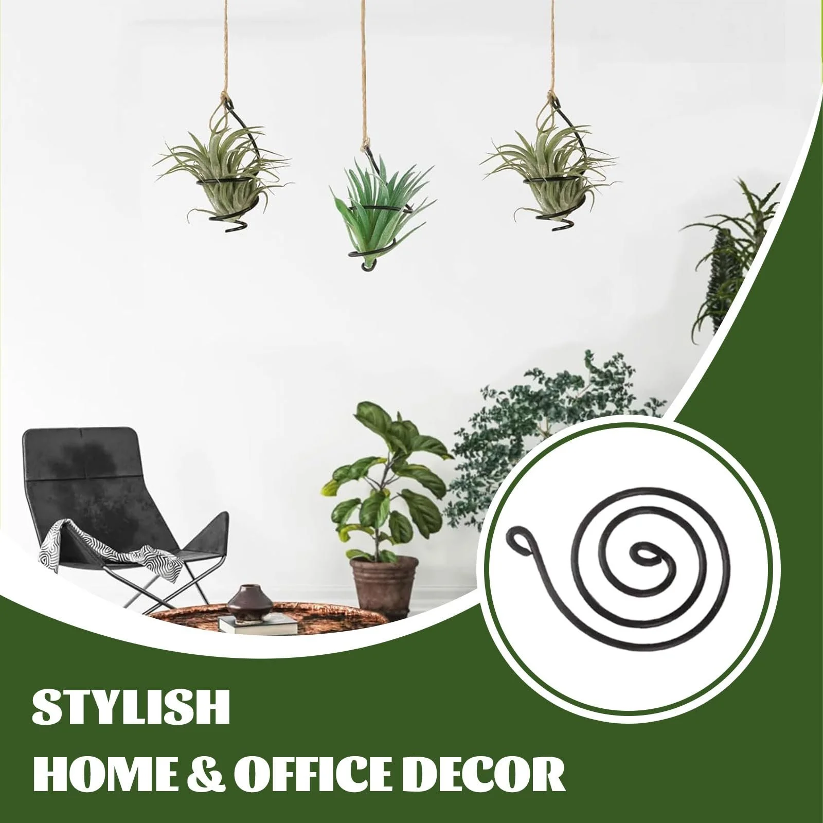 Набор подвесных держателей для воздушных растений 6 шт. с джутовыми веревками, фото №4 Набор подвесных держателей для воздушных растений 6 шт. с джутовыми веревками, фото №4