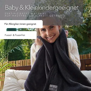 Вязаний плед blanketino 145 x 210 см - Теплий диванний плед з екстра м’якого флісу та високоякісної бавовни synthetic.ua - Фото 1