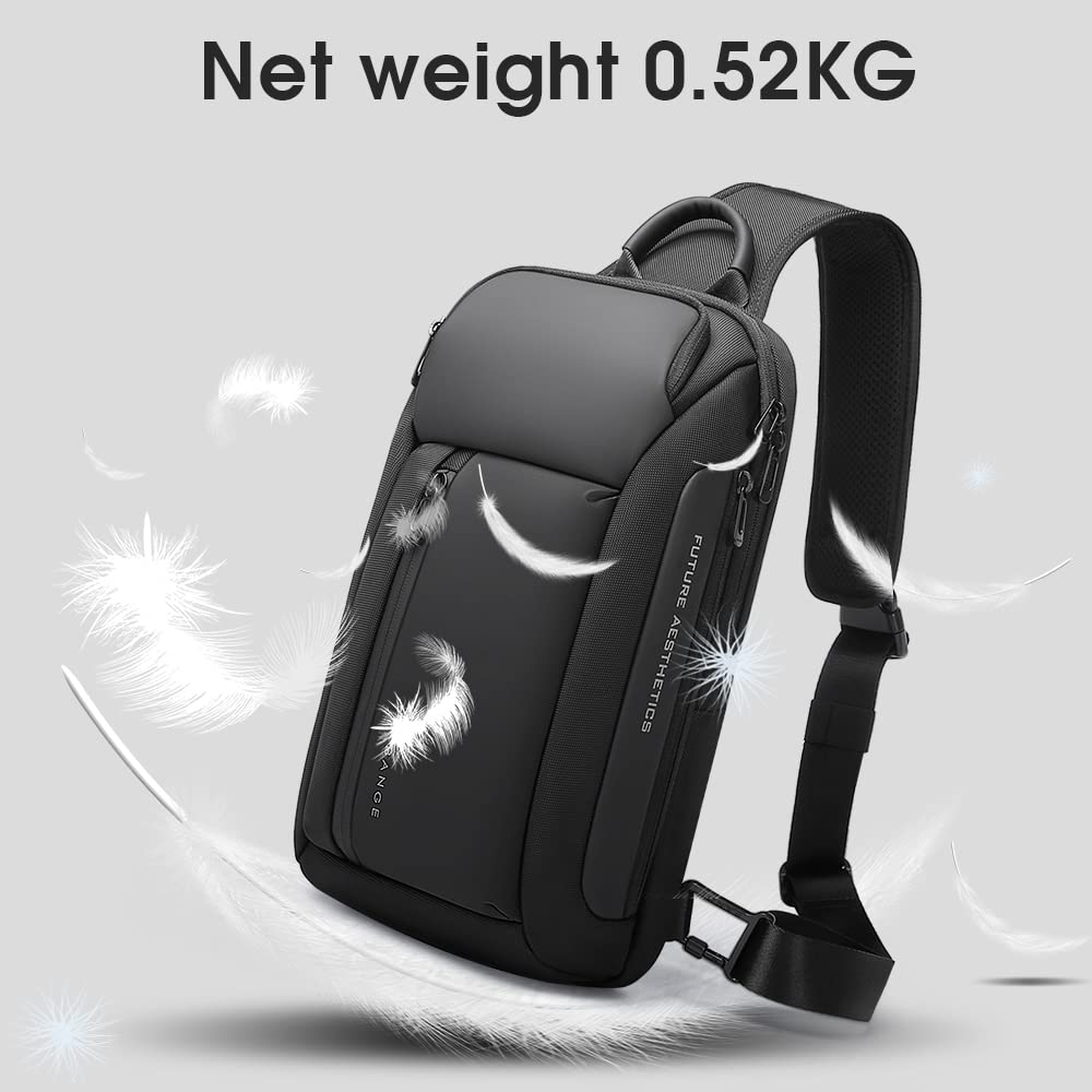 Слінг BANGE Водонепроникна чоловіча нагрудна сумка плечові сумки Crossbody слінг рюкзак для чоловіків, фото №3