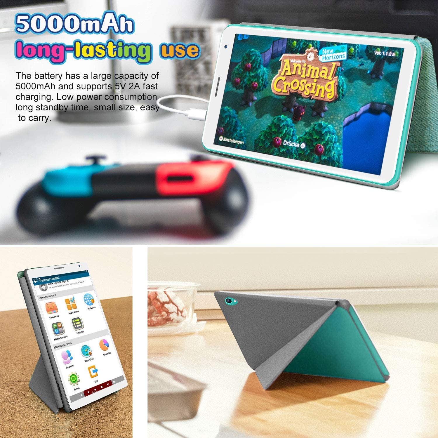 Планшет 8" Duoduogo E8 3/32GB 4 ядра Android 10 5000 mAh Зелений, фото №6