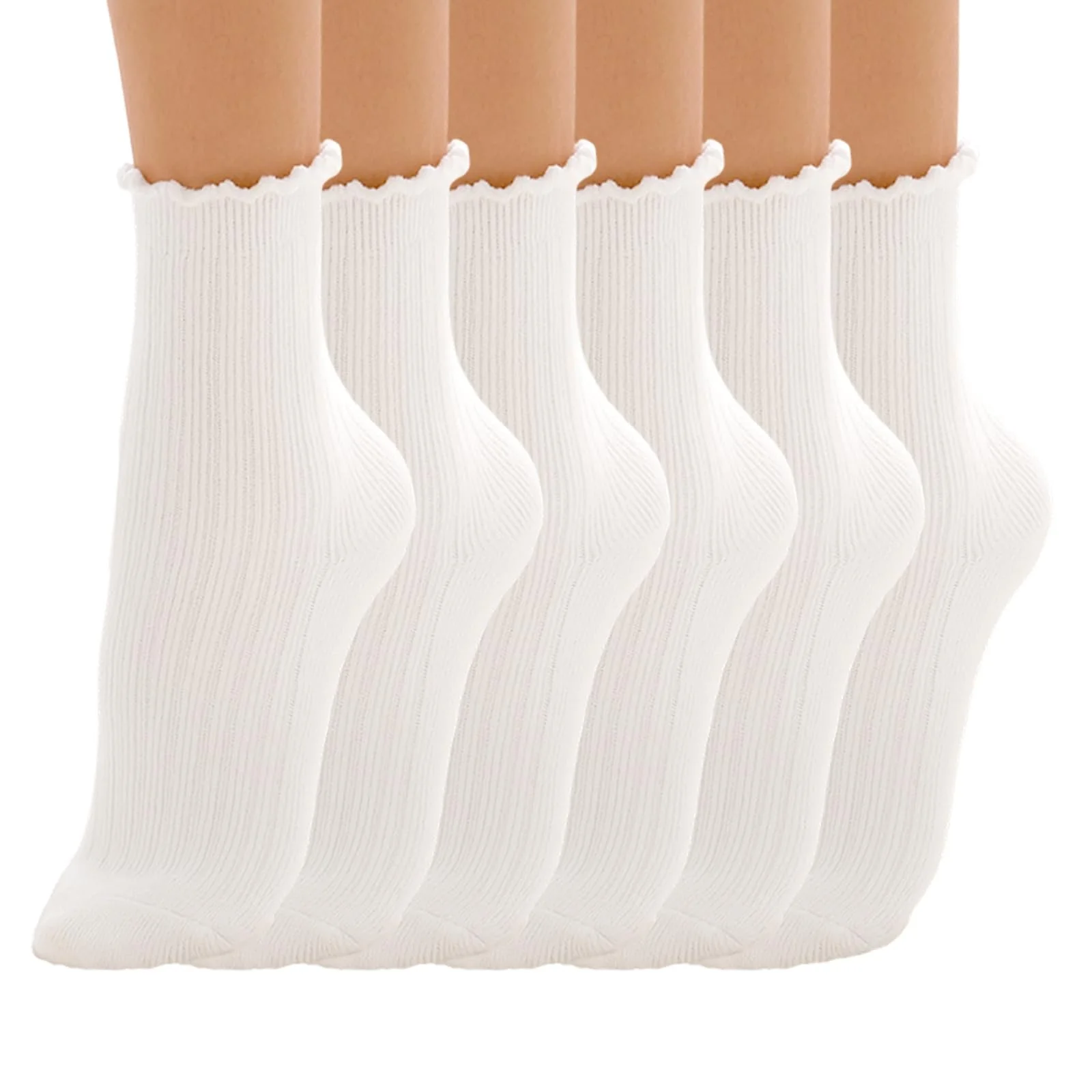 Шкарпетки з рюшами жіночі, 10 пар, Білий, 36-42, фото №1 Шкарпетки з рюшами жіночі, 10 пар, Білий, 36-42, фото №1