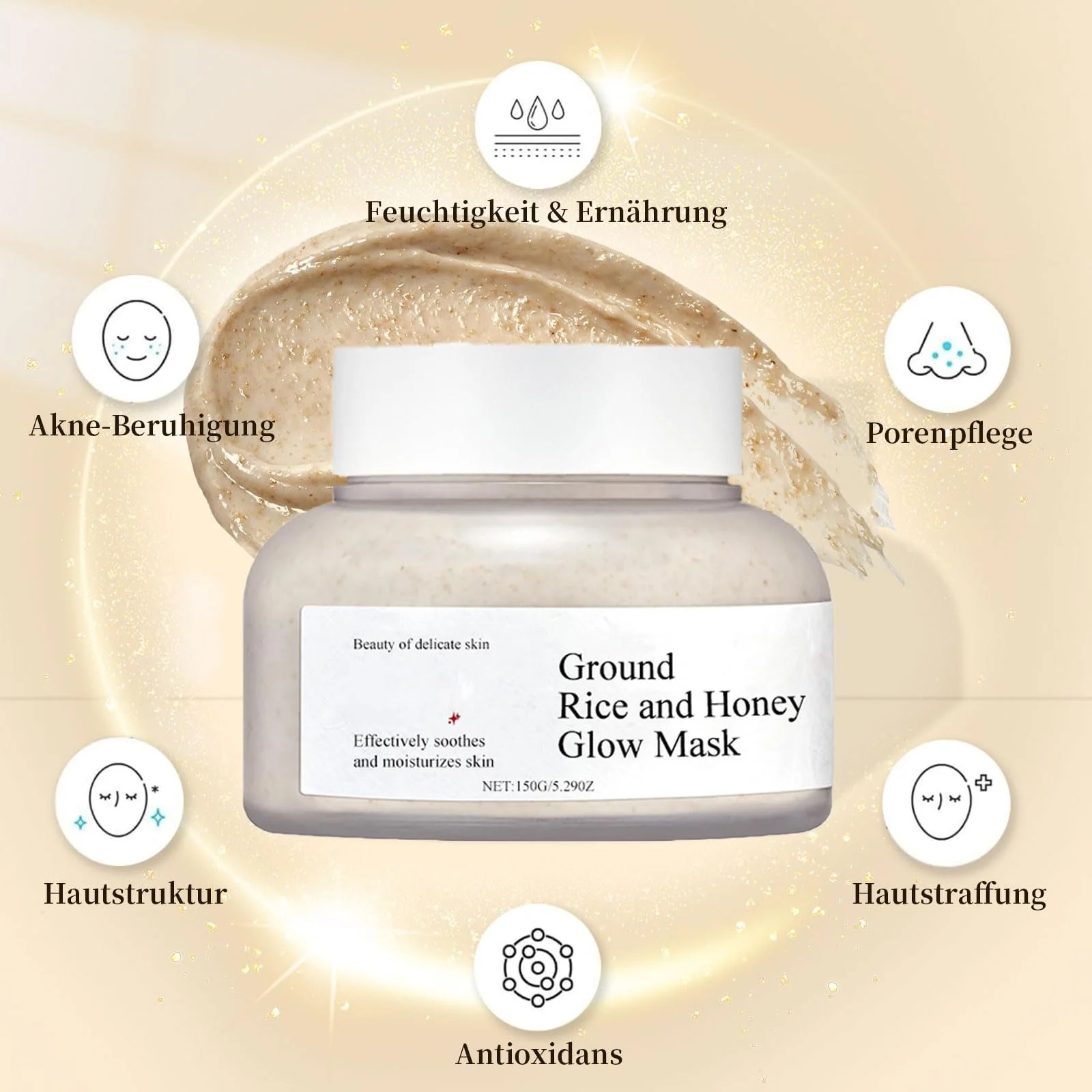 Сонцезахисний крем Reis Sunscreen SPF 50 та Рисова маска, Набір для догляду за шкірою з зволожуючою маскою, фото №4