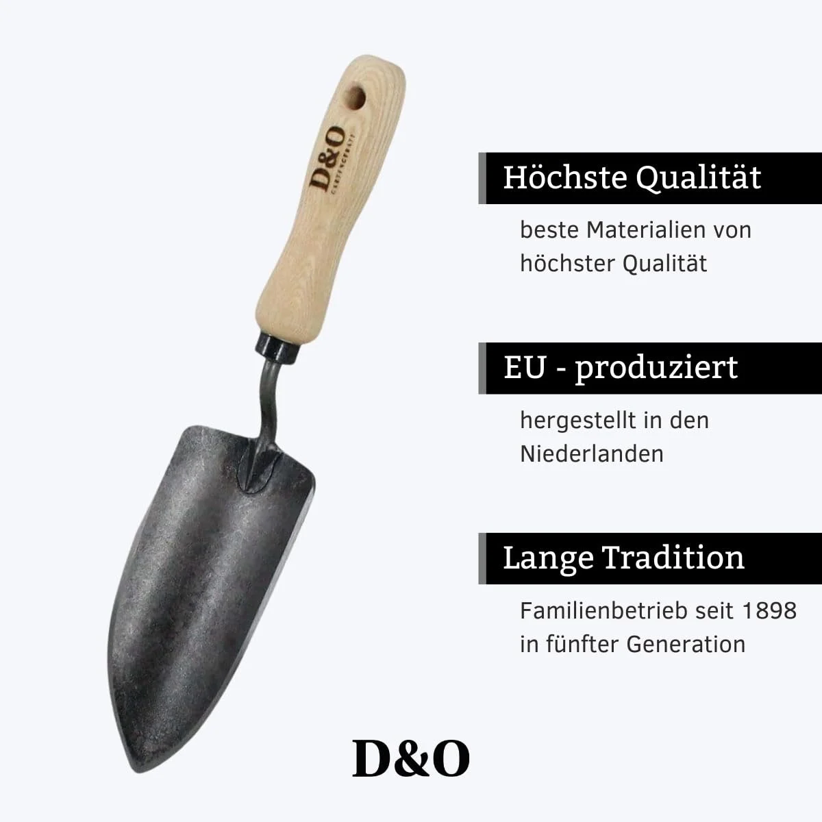 Лопата совковая D&O X-Treme для квітів, кована борна сталь, дерев'яна ручка (ясен), 35 см, фото №7