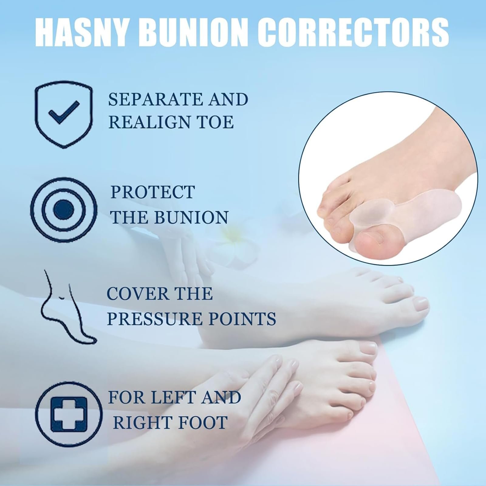 Разделители для пальцев ног для коррекции Hallux Valgus 10 шт., фото №5