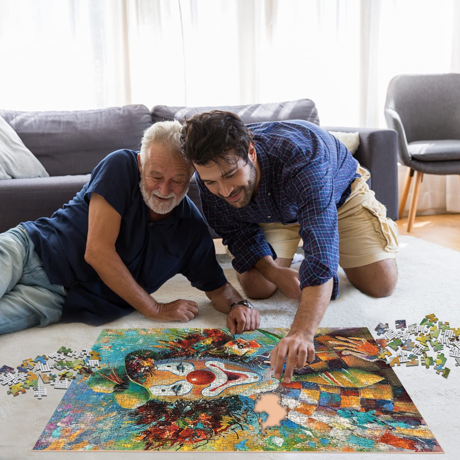 Пазл HUADADA 1000 деталей Кольоровий Клоун Різнокольоровий, фото №6