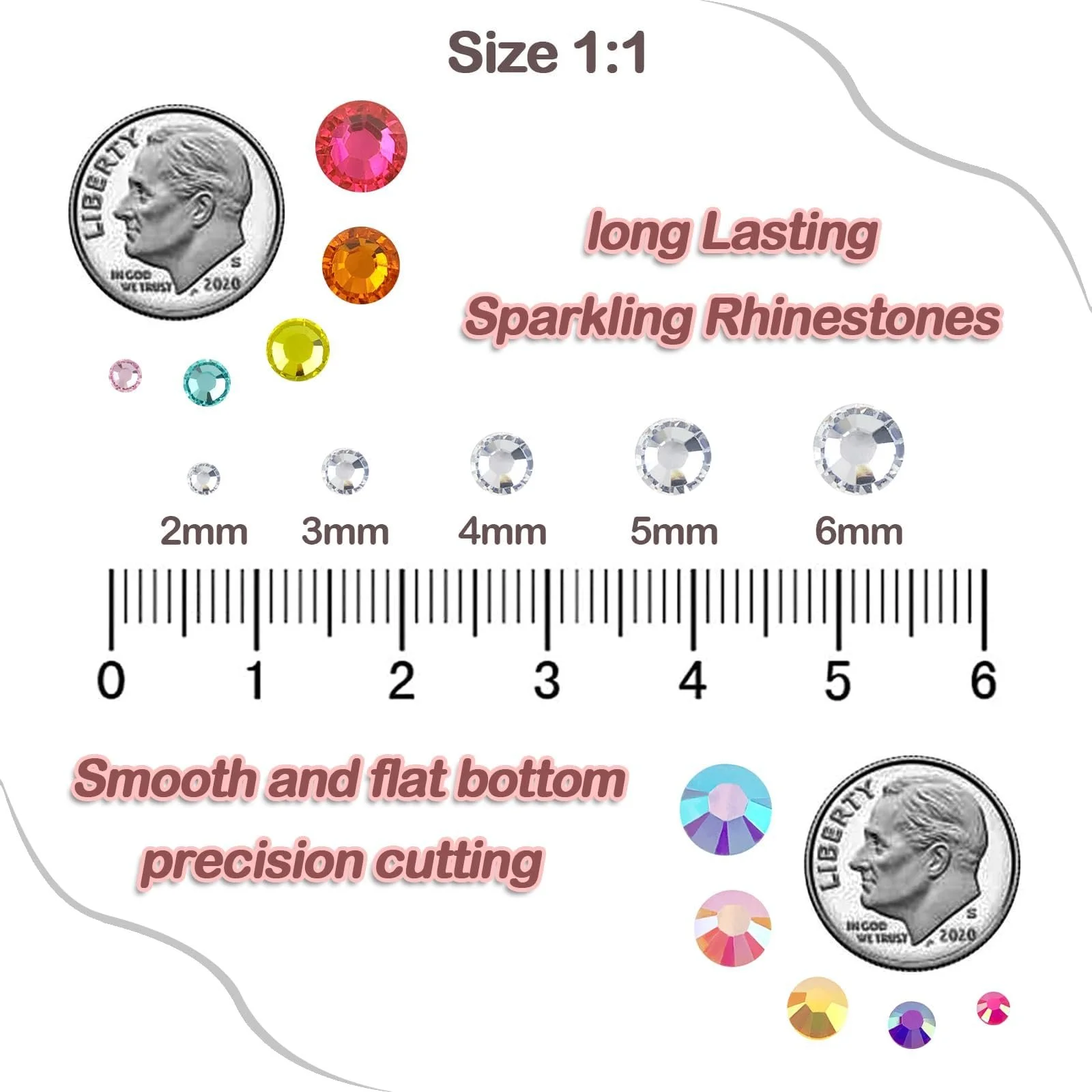 Стразы Круглые SS12 3 мм, 10000 шт, Красный, фото №2