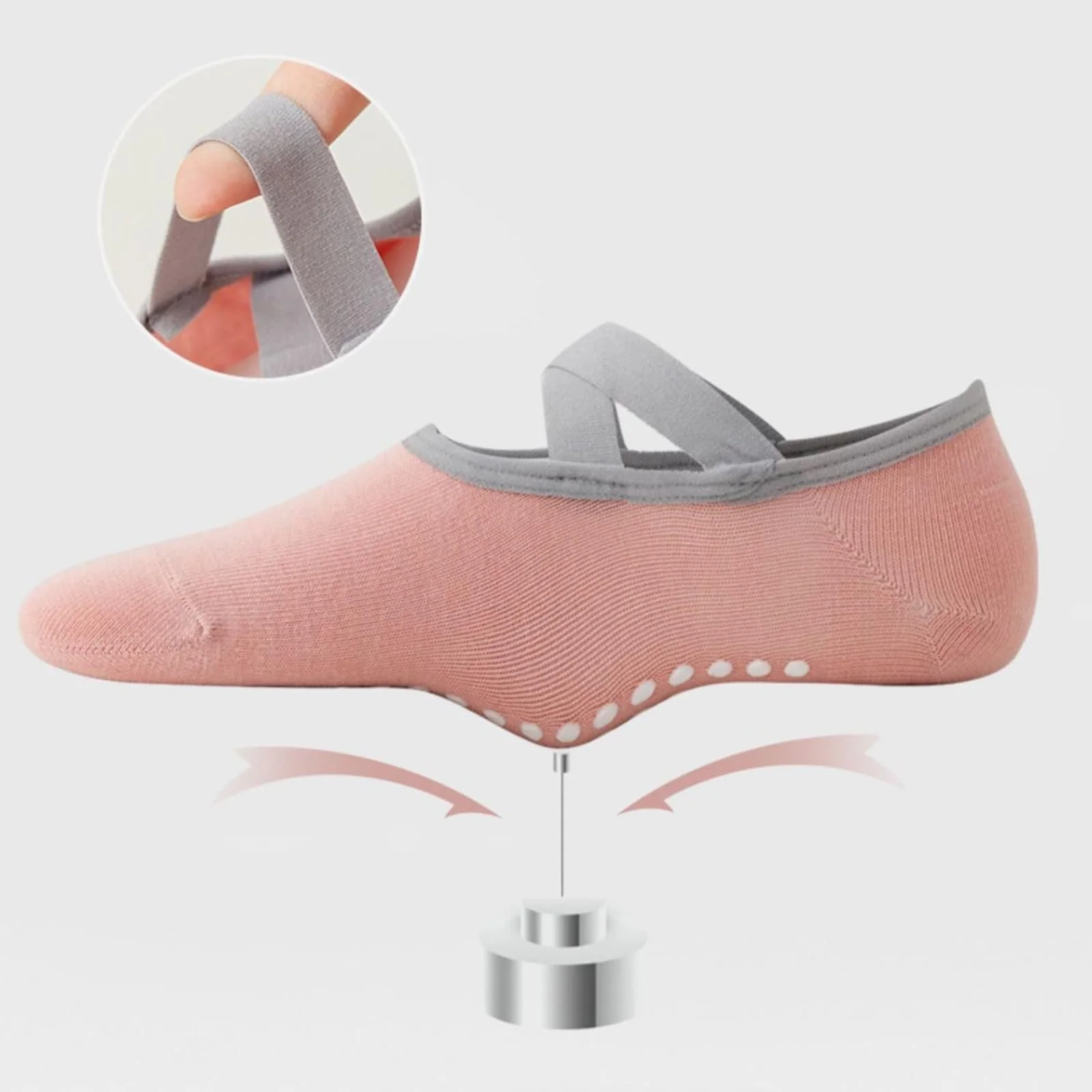 Носки для пилатеса Женские носки для йоги с ручками и ремешками 4 пары (Черный/Белый/Серый/Розовый) Разноцветные, фото №3 Носки для пилатеса Женские носки для йоги с ручками и ремешками 4 пары (Черный/Белый/Серый/Розовый) Разноцветные, фото №3