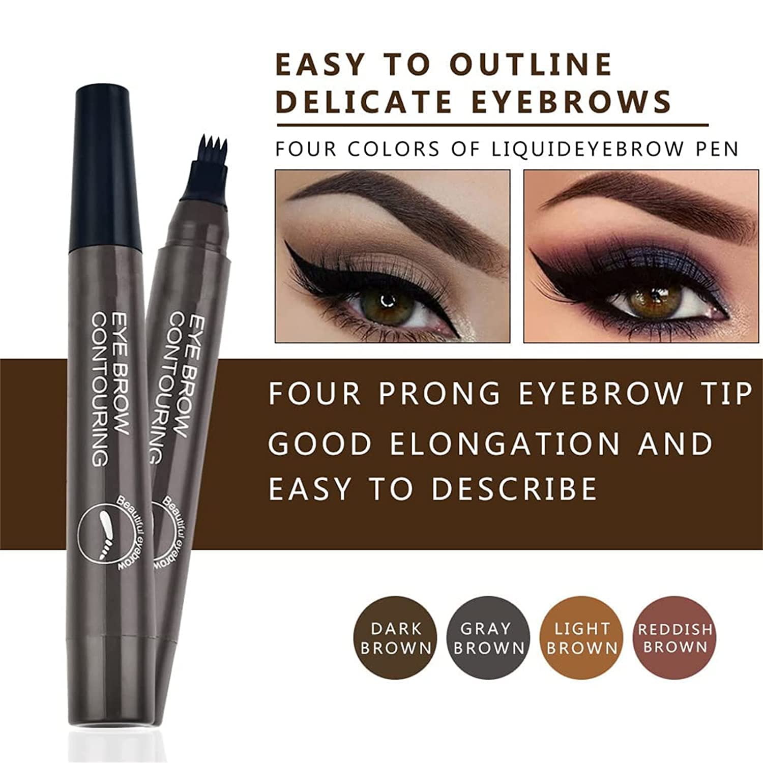 Олівець для брів Tattoo Pen Waterproof Auburn Brown, фото №6