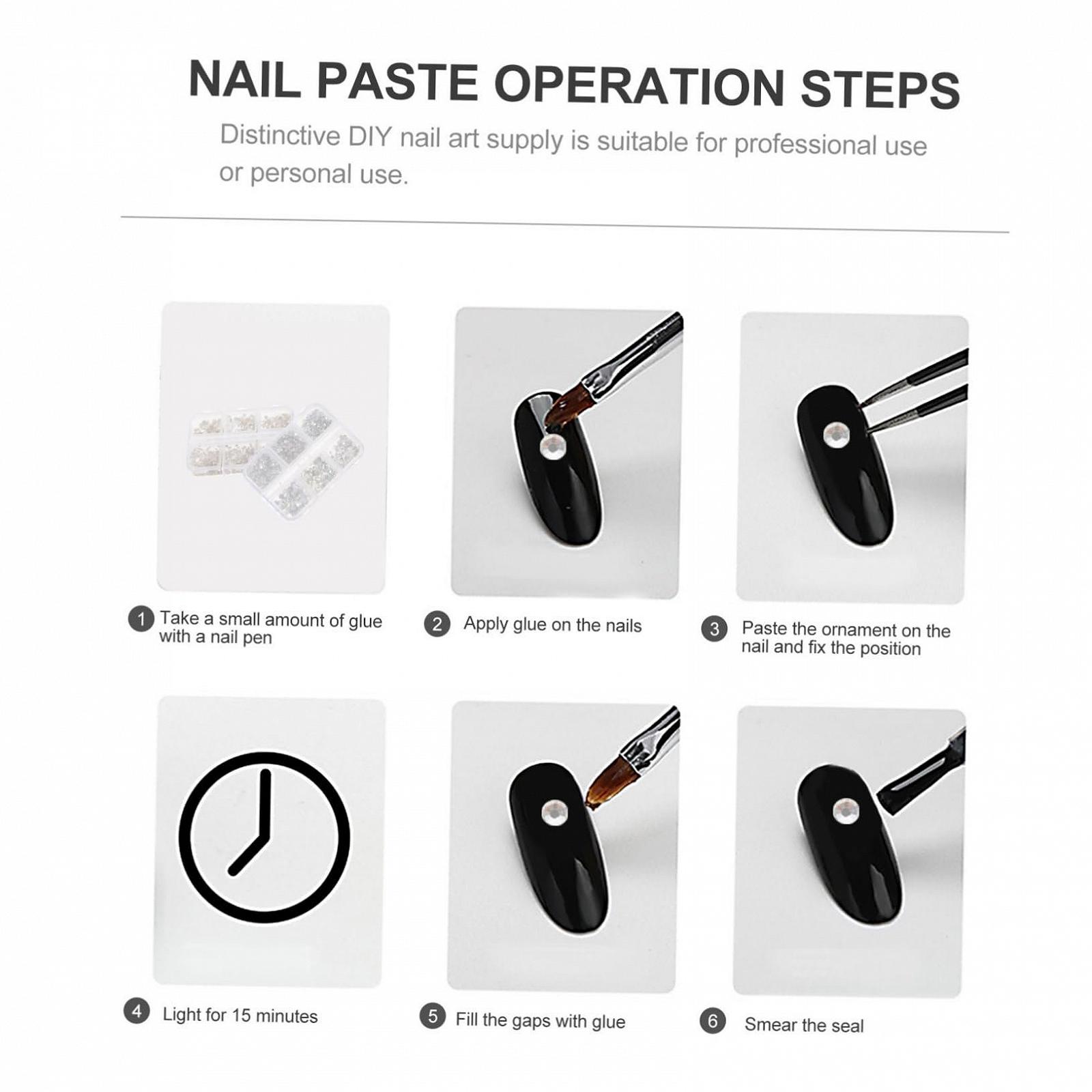 Стразы для ногтей (2 коробки) для рукоделия, украшения для ногтей, белые украшения, набор для маникюра, набор страз для самостоятельного изготовления, фото №6