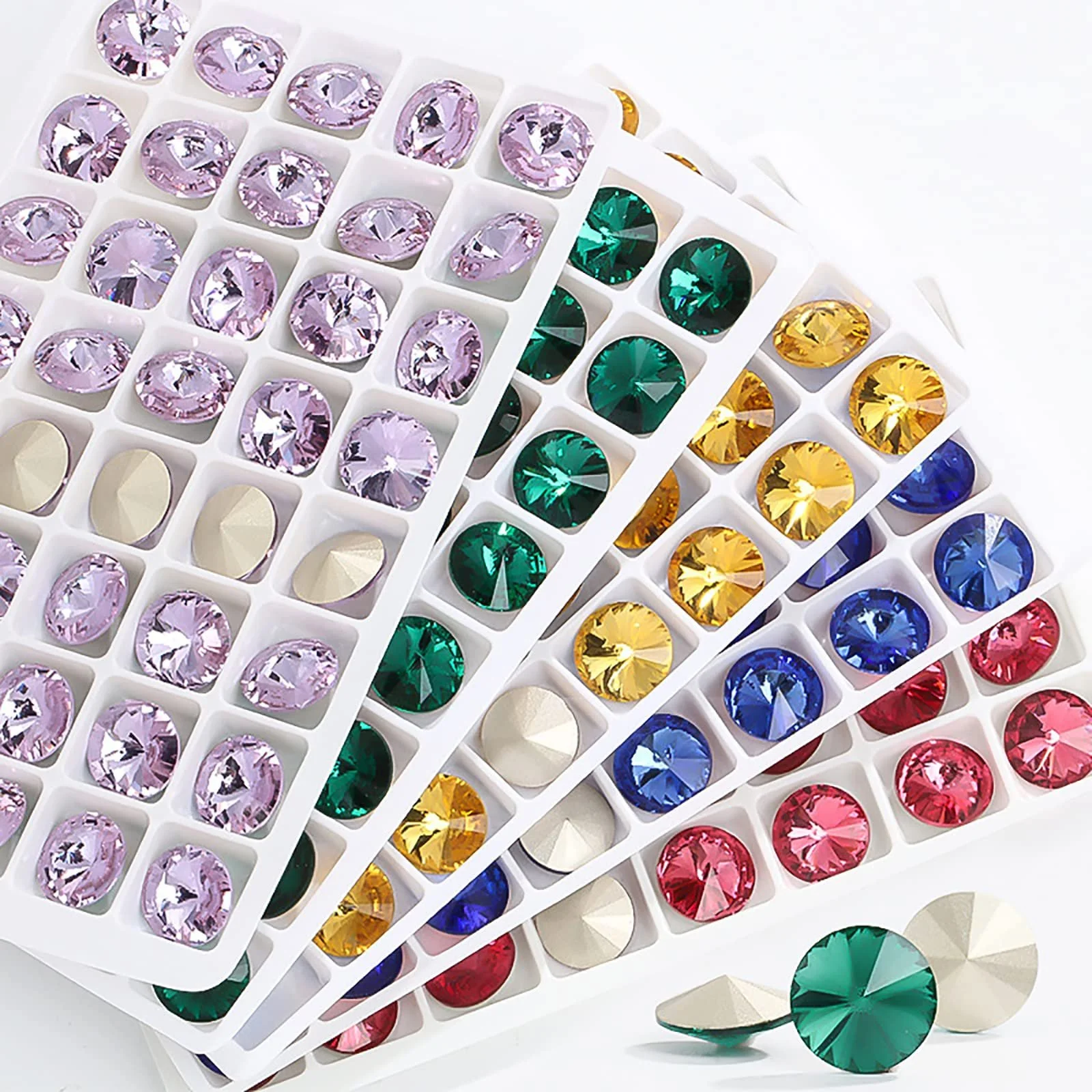 Стразы Круглые для ногтей, 1 шт, 12 мм, случайный цвет, фото №7