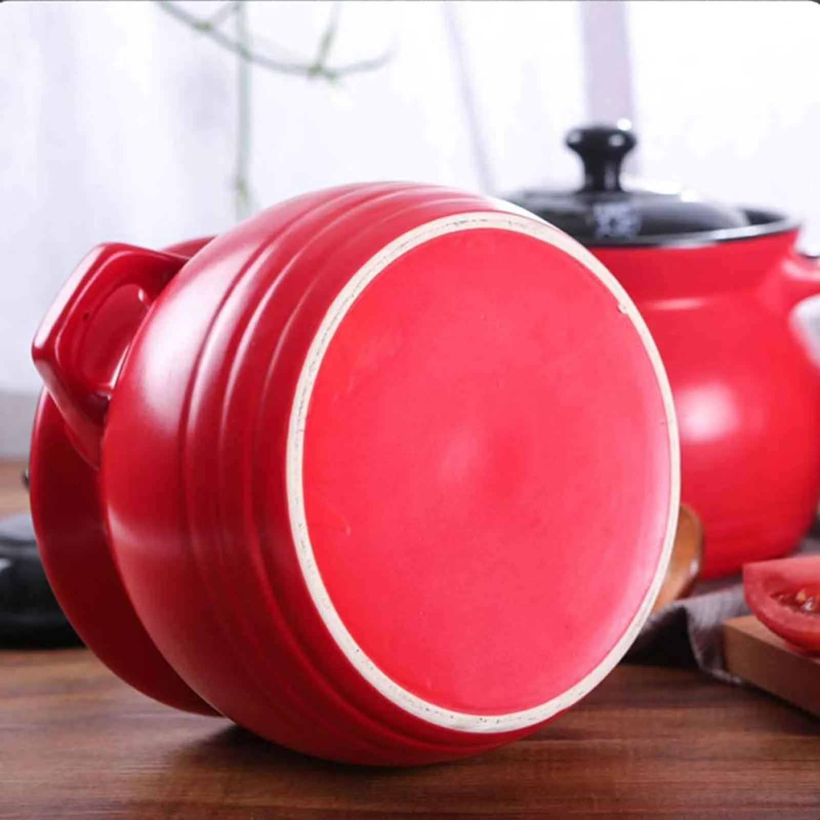 Гусятниця для запікання 21 см червона 6 л керамічна, фото №8